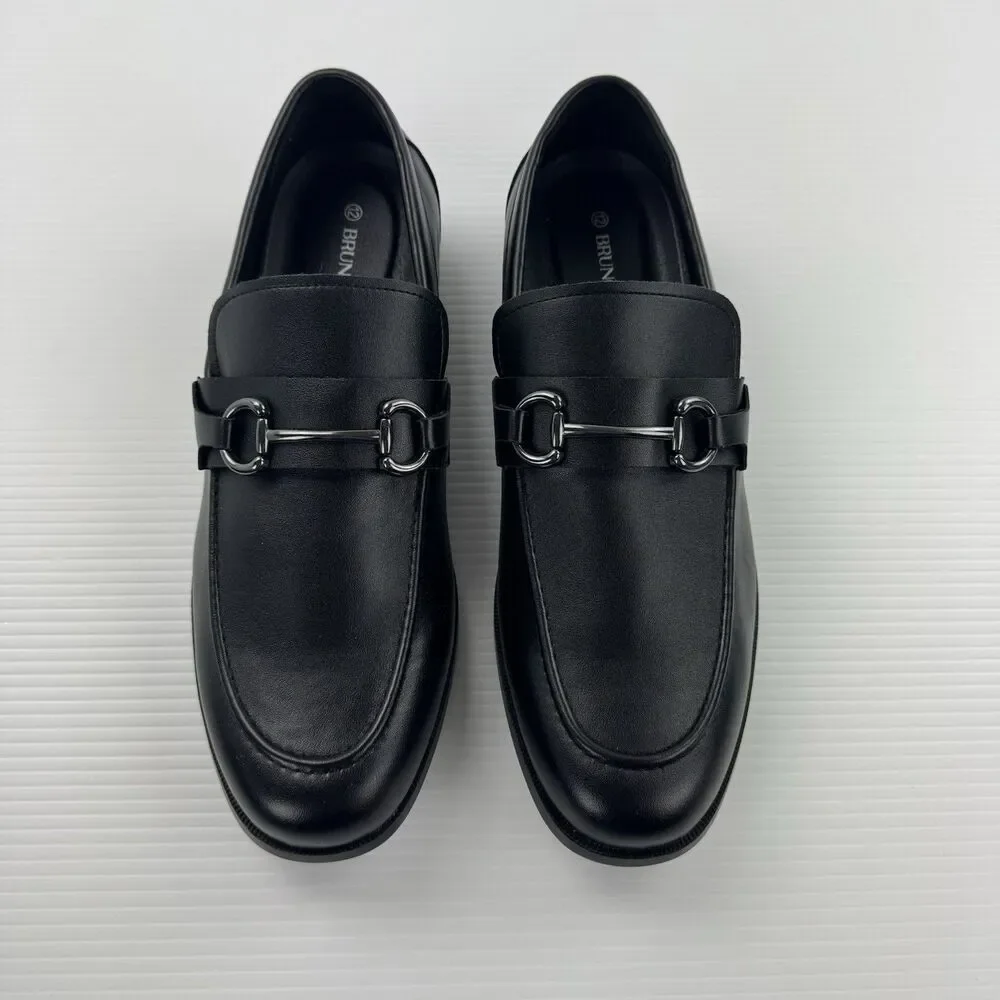 Bruno Marc Men’s Black Bit Loafers Dress Shoes Slip On Size 12 EU 46 NEW
